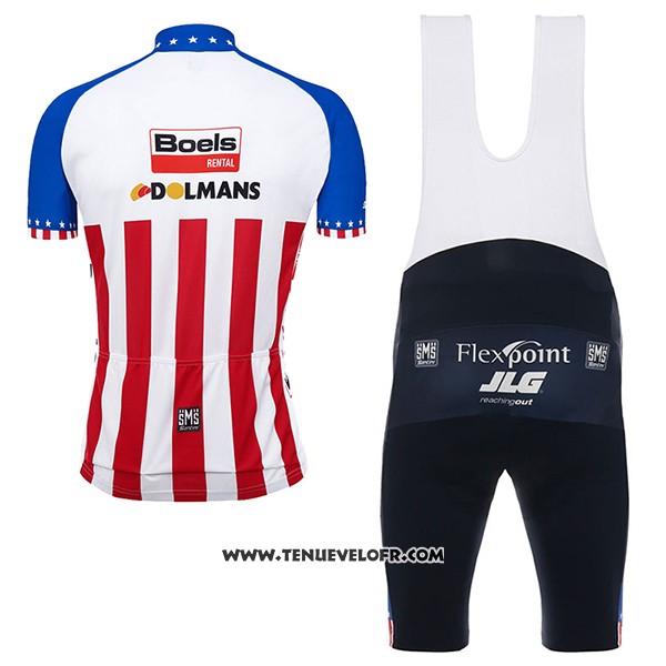 2017 Maillot Ciclismo Boels Dolmans Champion Etats Unis Manches Courtes et Cuissard